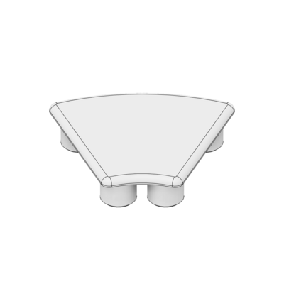 60-230-2 MODULAR SOLUTIONS POLYAMIDE END CAP 45MM X 45MM RADIUS 45 DEG GRAY